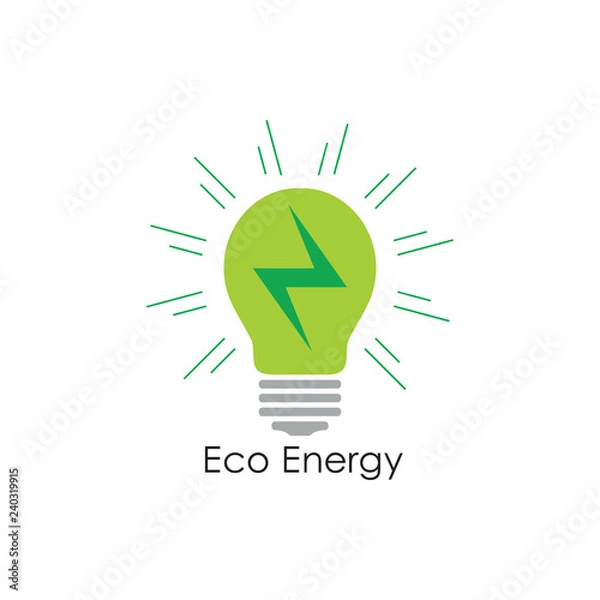 Obraz letter n green light bulb logo vector
