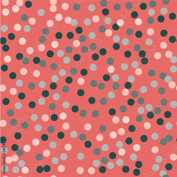 Obraz Polka dot seamless pattern. Vector illustration. Living coral.