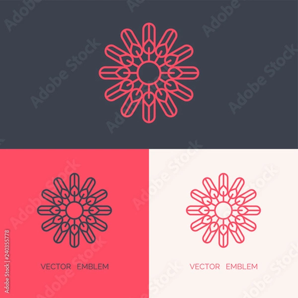 Fototapeta Simple and stylish monogram design template