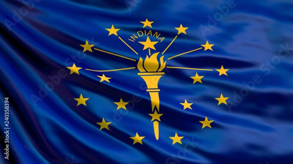 Obraz Indiana state flag. 3d illustration