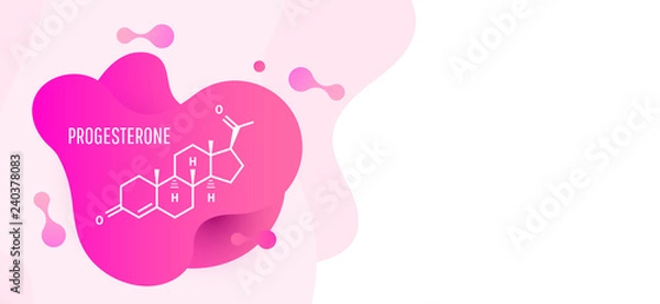 Fototapeta Plays role in menstrual cycle and pregnancy. Skeletal formula.