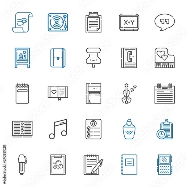 Fototapeta note icons set