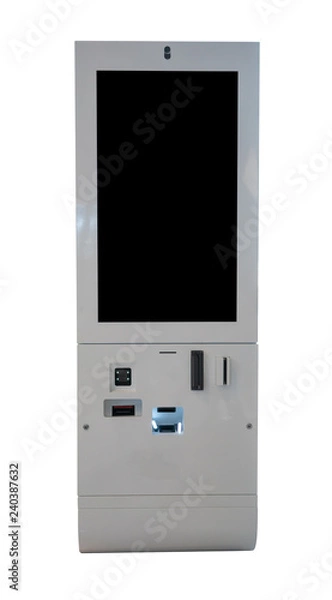 Fototapeta Tax Refund kiosk with big screen in a shopping mall