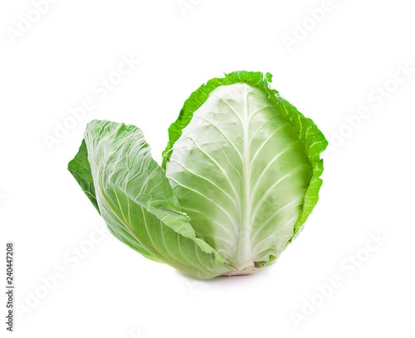 Obraz Green cabbage isolated on white background