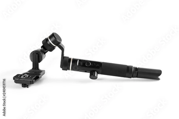 Fototapeta Three-axis stabilizer. Close up. Isolated on white background