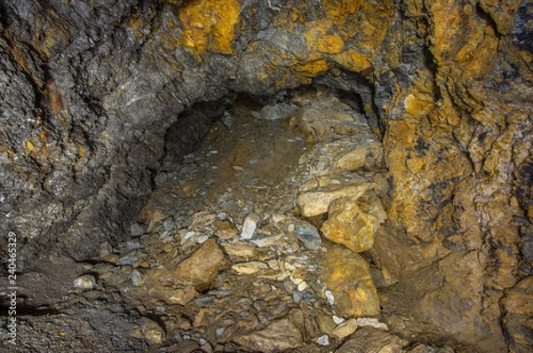Fototapeta The collapse of the tunnel in the old mine