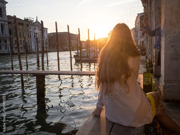 Obraz イタリアのベニスの夕暮れ