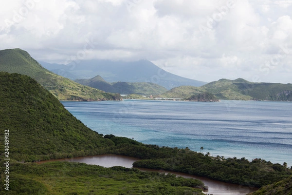 Fototapeta harbour and river in mountains