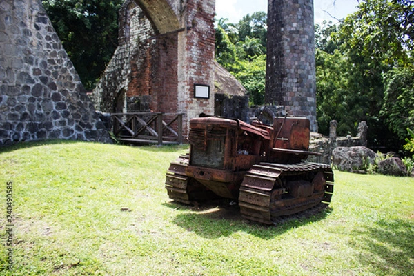 Obraz old tractor in garden