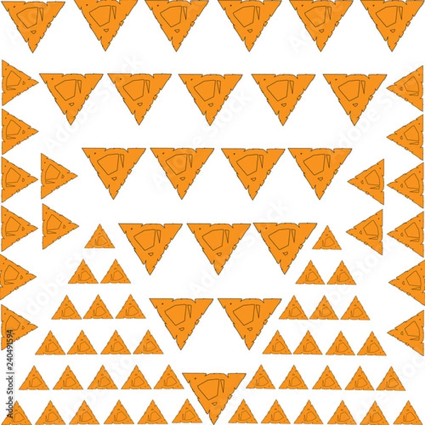 Fototapeta abstract background with orange triangles pattern symbol ornament