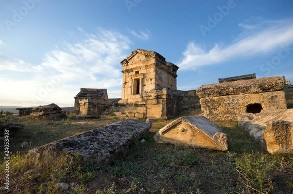 Fototapeta The ruins of Necropolis (graveyard) of Hierapolis, Pamukkale / Turkey