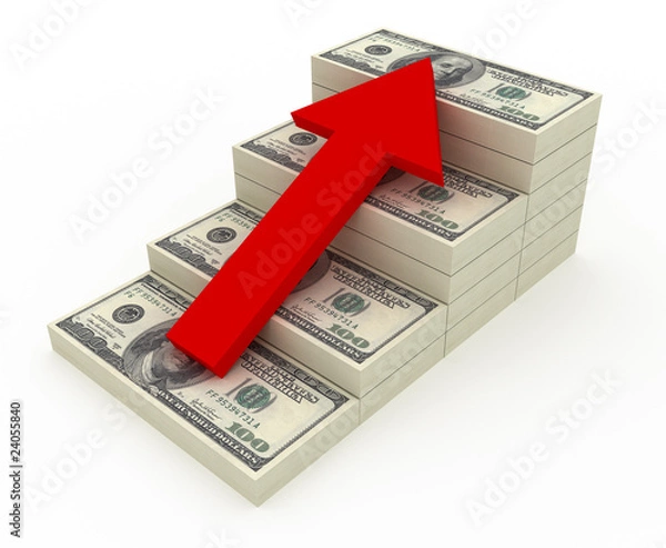 Obraz Increasing value of Dollar. Include Clipping Path