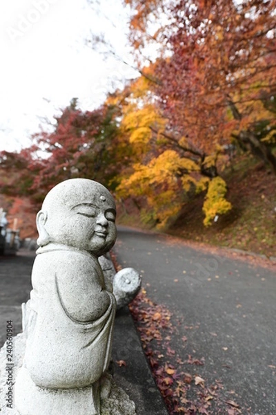 Fototapeta お地蔵様と紅葉
