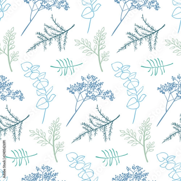 Fototapeta Hand drawn doodle seamless pattern background texture