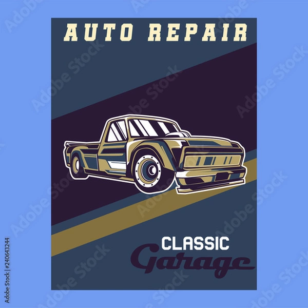 Fototapeta Original vector illustration of an American muscle car