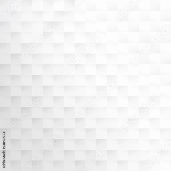 Fototapeta Abstract white and light gray geometric background with squares.