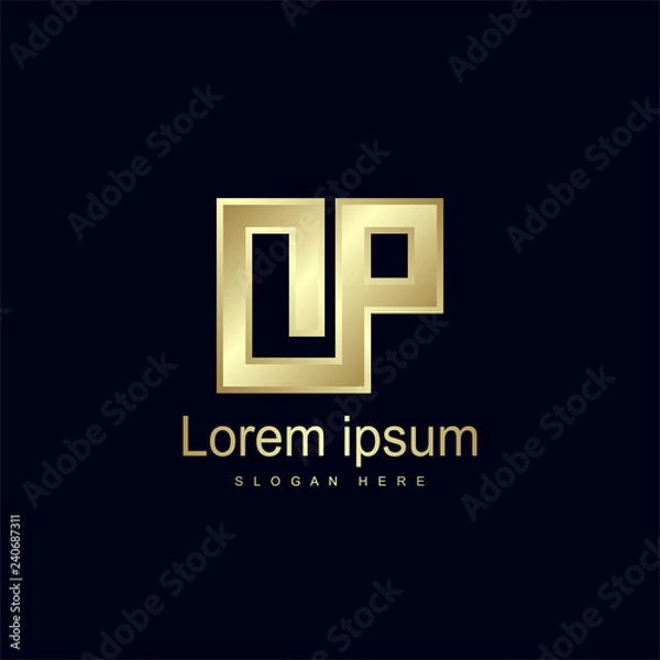 Fototapeta Initial Letter OP Logo Template Vector Design