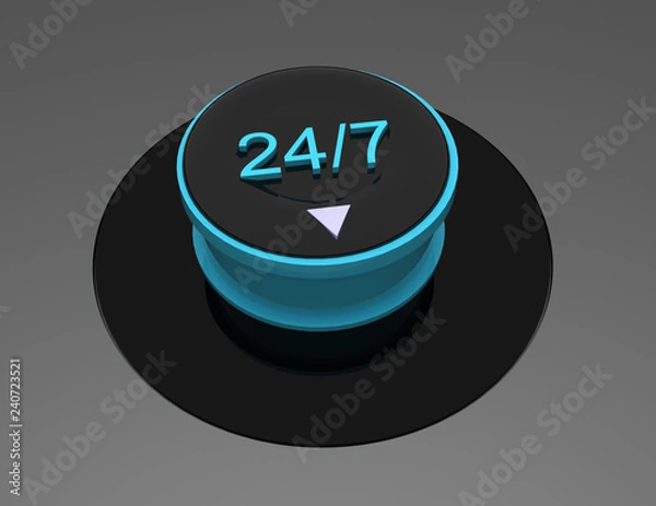 Obraz knob with 24/7 text