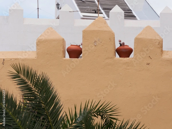 Obraz stone mound with flowerpots