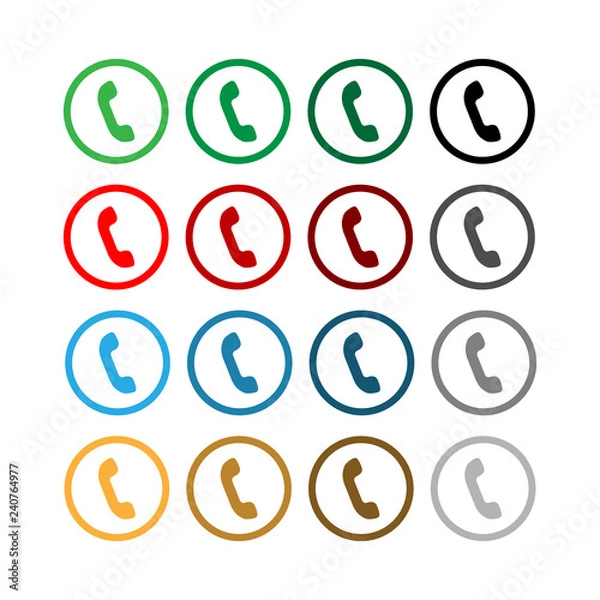 Fototapeta Call icon. Vector illustration, flat design.