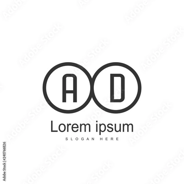 Fototapeta Initial Letter AD Logo Template Vector Design