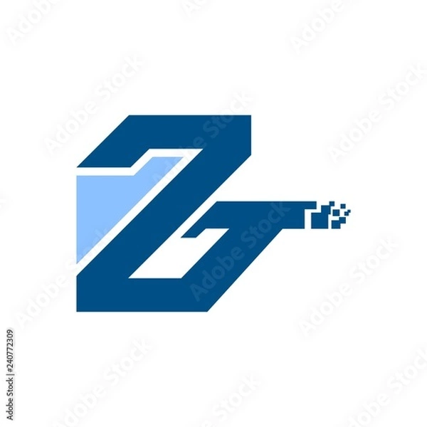 Fototapeta Monogram design elements, graceful template. Calligraphic elegant logo design. Z logo line art monogram. Letter Z on a white background. Letter Z vector logo. Business sign, identity, label, badge.