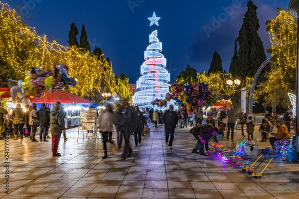 Obraz syntagma square with christmas tree