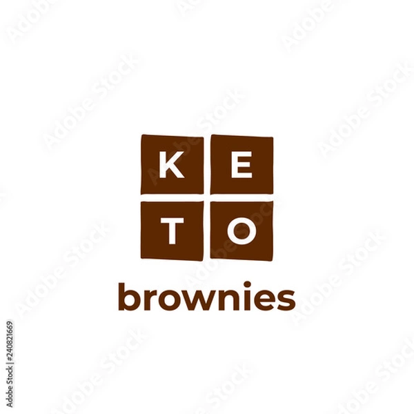 Obraz Keto brownies logo, sign vector 