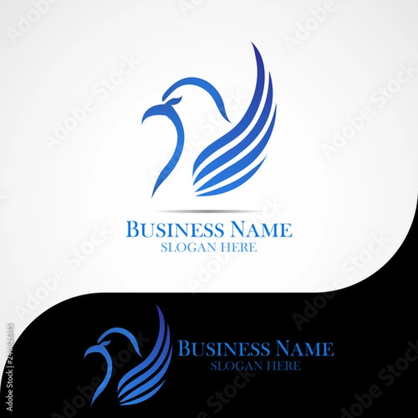 Obraz This logo shows a bird. This logo can be used in various businesses, such as travel business or other businesses. Or it can also be used as a company brand or brand and can also be used as an app logo