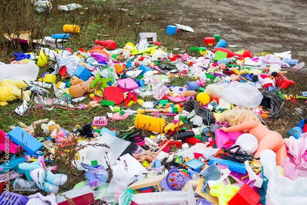 Obraz Broken toys background