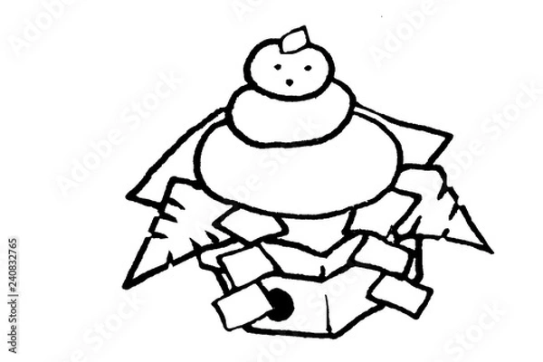 Obraz 鏡餅の塗り絵