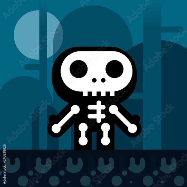 Obraz Squelette flat design 