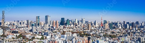 Obraz 都市・都市風景イメージ　東京　ワイド