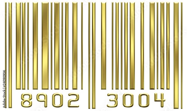 Obraz Gold bar code