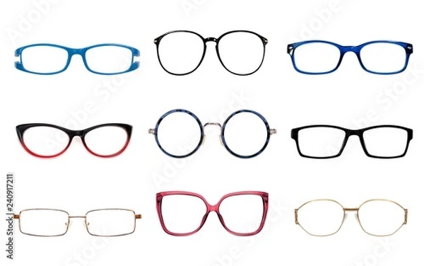Obraz Glasses isolated on white background for applying on a portrait