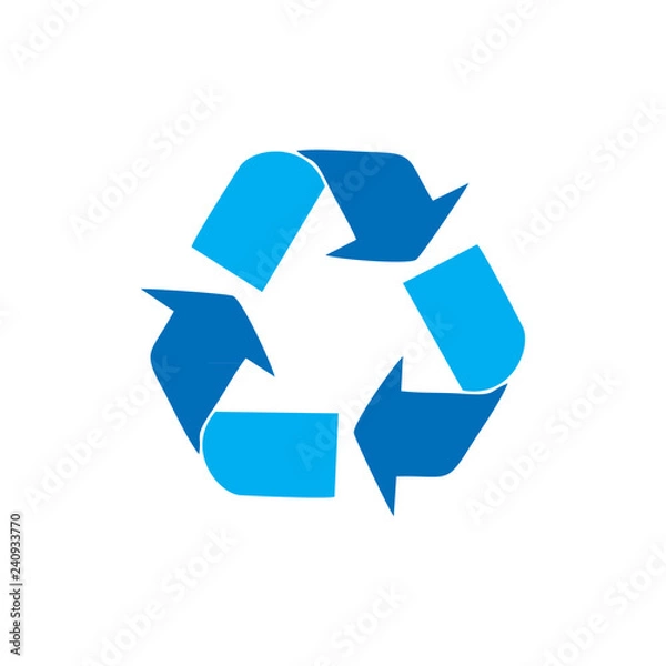 Obraz blue recycle symbol
