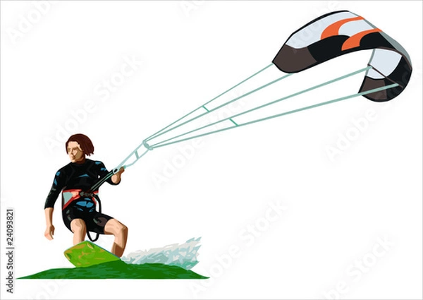 Obraz kitesurfer