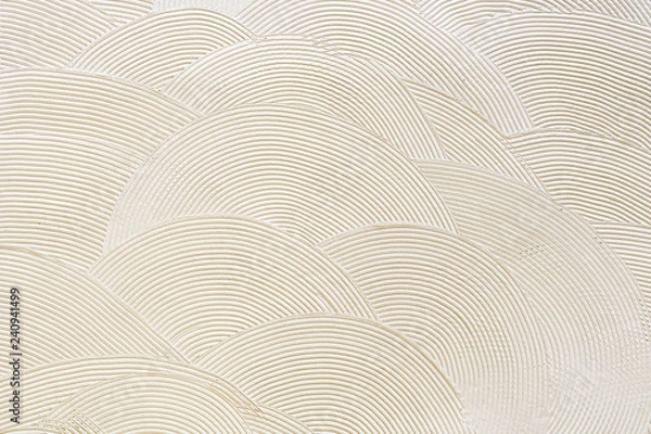 Obraz Circular patterns on white plaster. Abstract texture