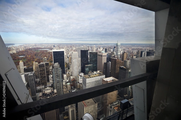 Fototapeta Manhattan through a window.