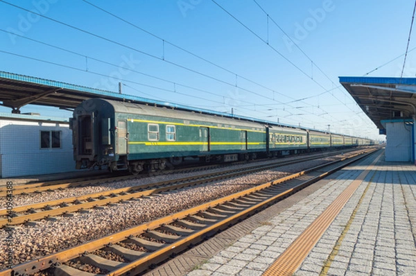 Obraz train at the railway station