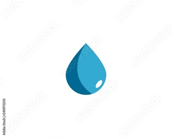 Obraz Set of abstract blue water drops symbols, logo template