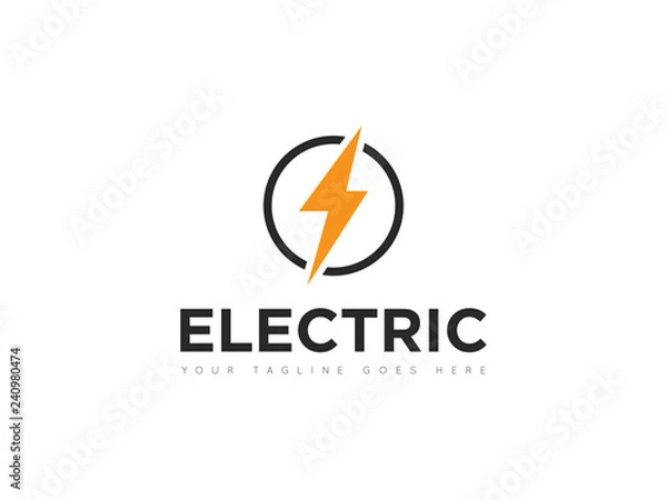 Obraz electric logo and icon vector illustration design template