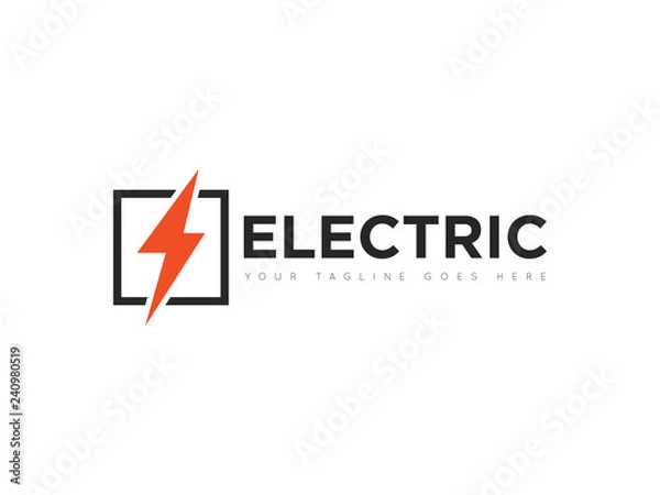 Fototapeta electric logo and icon vector illustration design template
