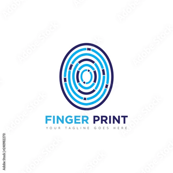 Fototapeta Finger print concept logo and icon design template