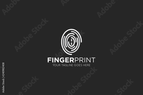 Fototapeta Finger print concept logo and icon design template