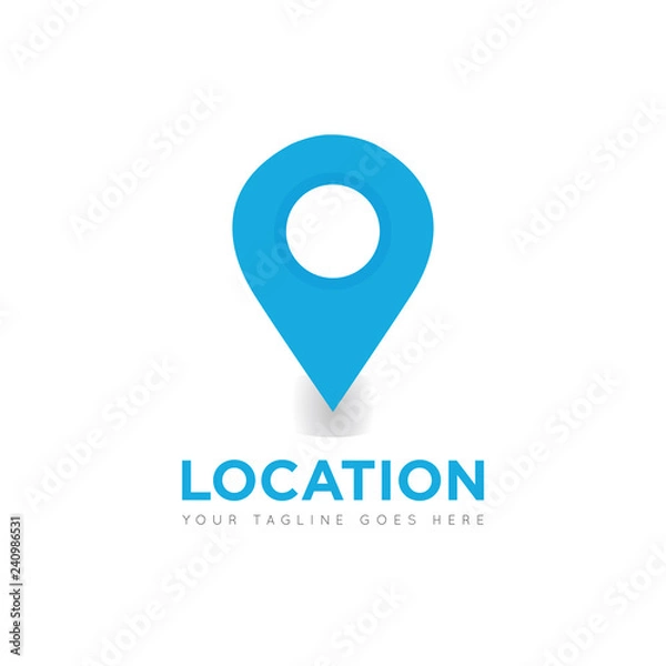 Fototapeta Location pin logo, icon, symbol, vector design template