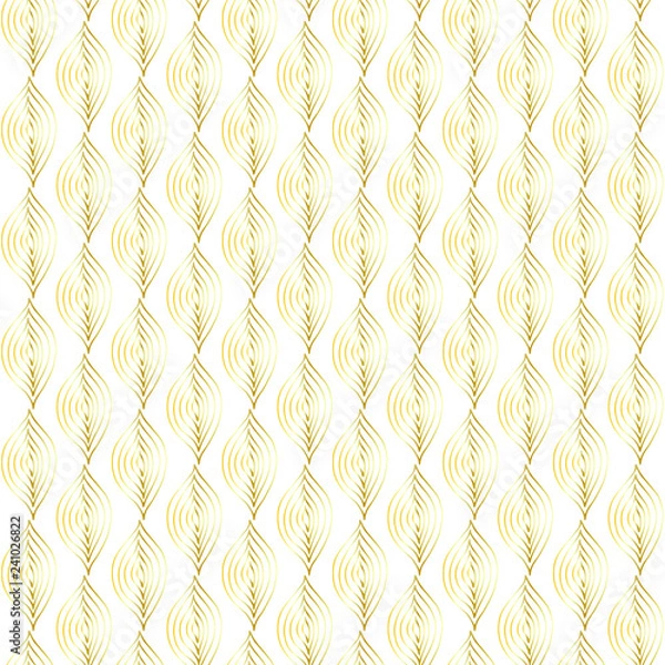 Fototapeta Seamless gold textile pattern. Design element stock vector illustration for web, print, wallpaper, wrapping paper, fabric print