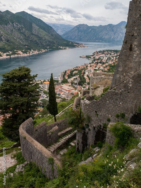 Fototapeta Fortifications in Kotor Montenegro
