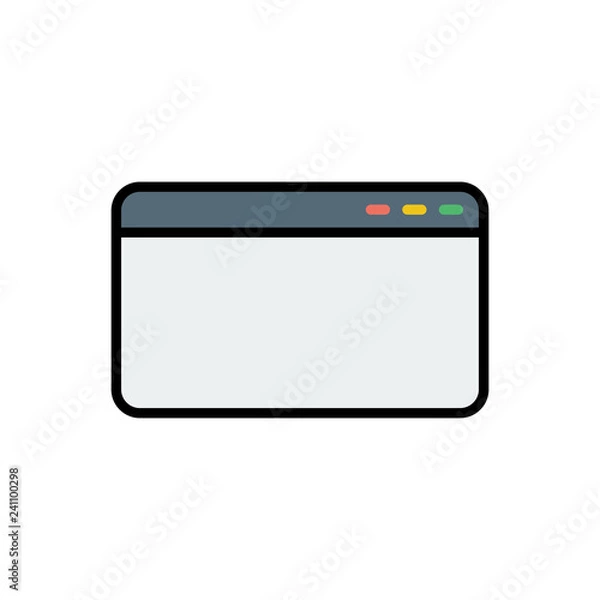 Fototapeta Browser flat vector icon sign symbol