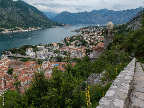 Obraz Looking down on the gulf of Kotor from 